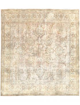 Quadrat Retro Perserteppich  beige <br/>280 x 308 cm