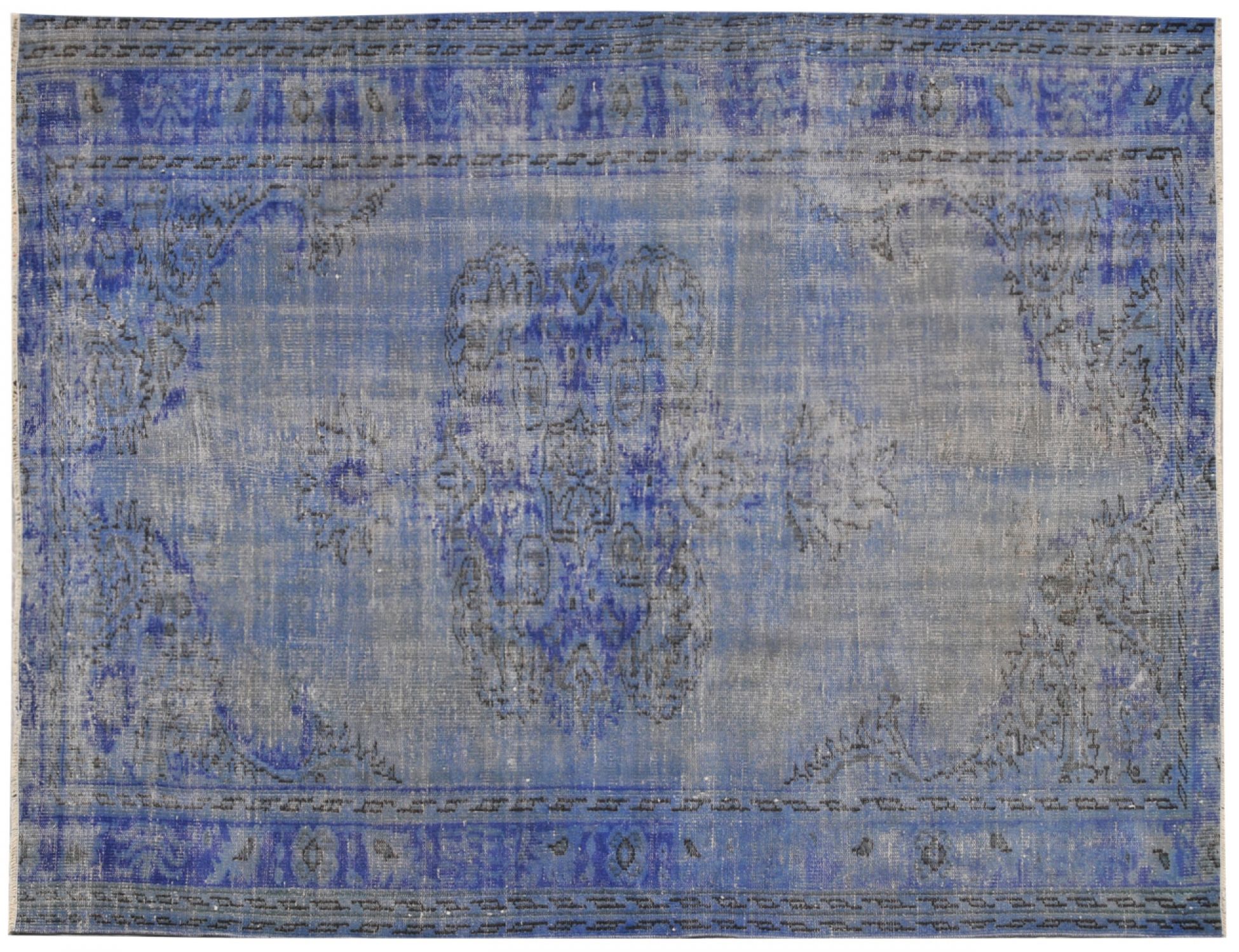 Alfombra vintage  azul <br/>254 x 184 cm