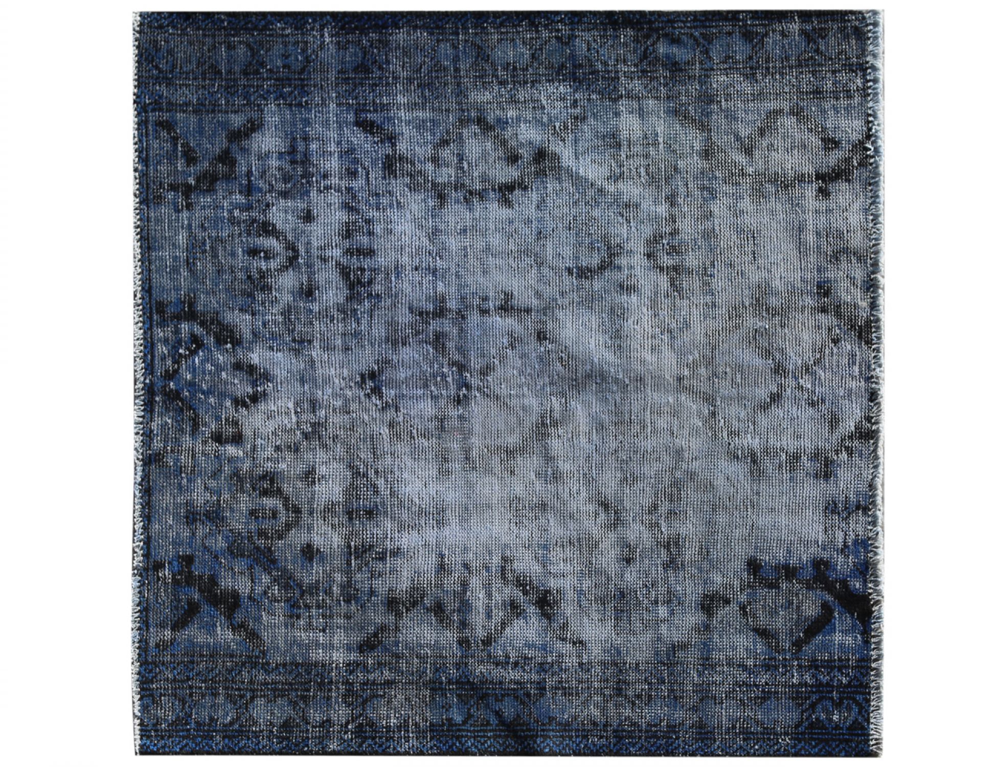 Quadrat Vintage Teppich  blau <br/>125 x 112 cm