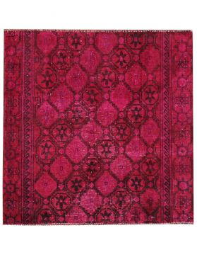 Quadrat Vintage Teppich  rot <br/>120 x 130 cm