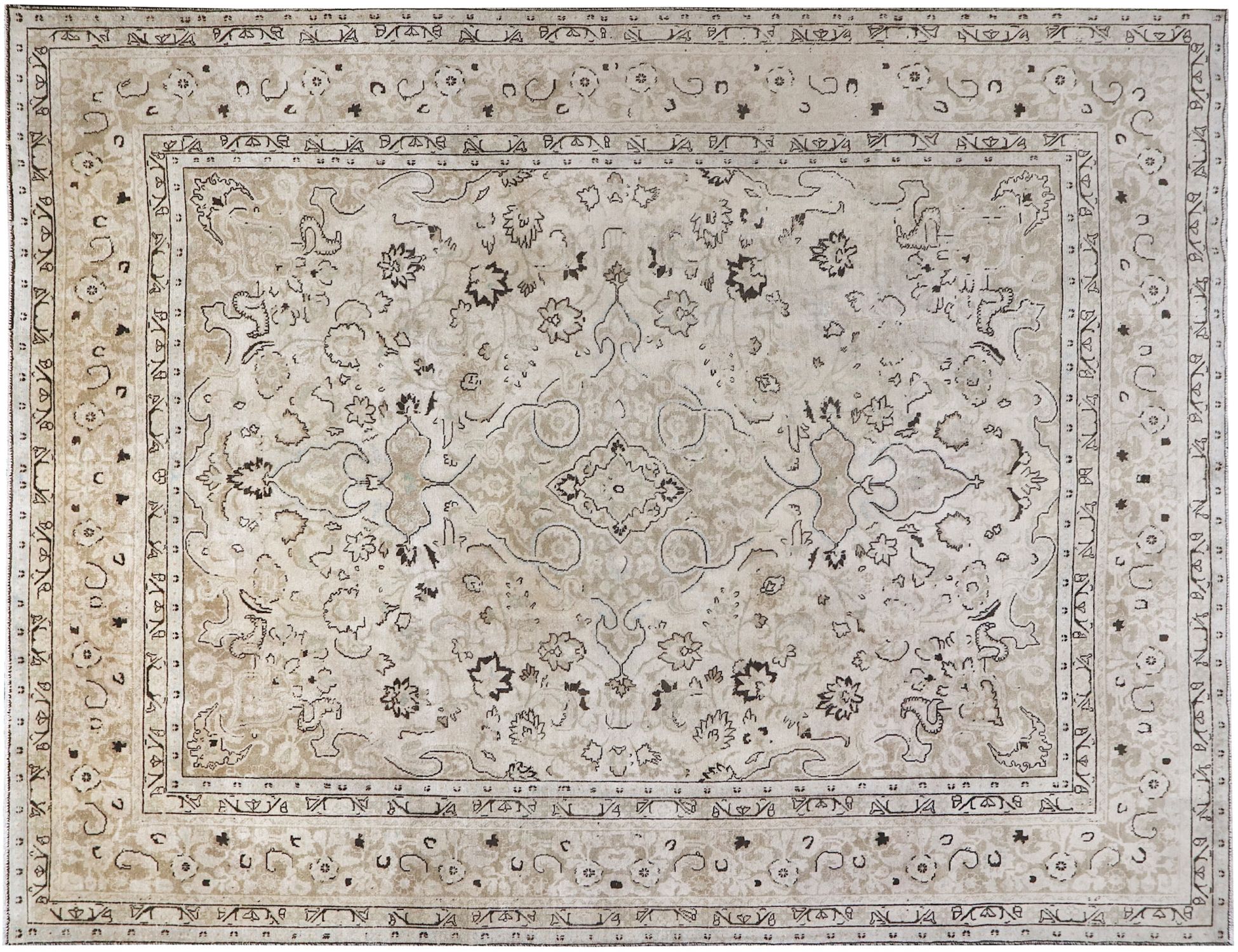 Persisk Vintagetæppe  beige <br/>370 x 292 cm