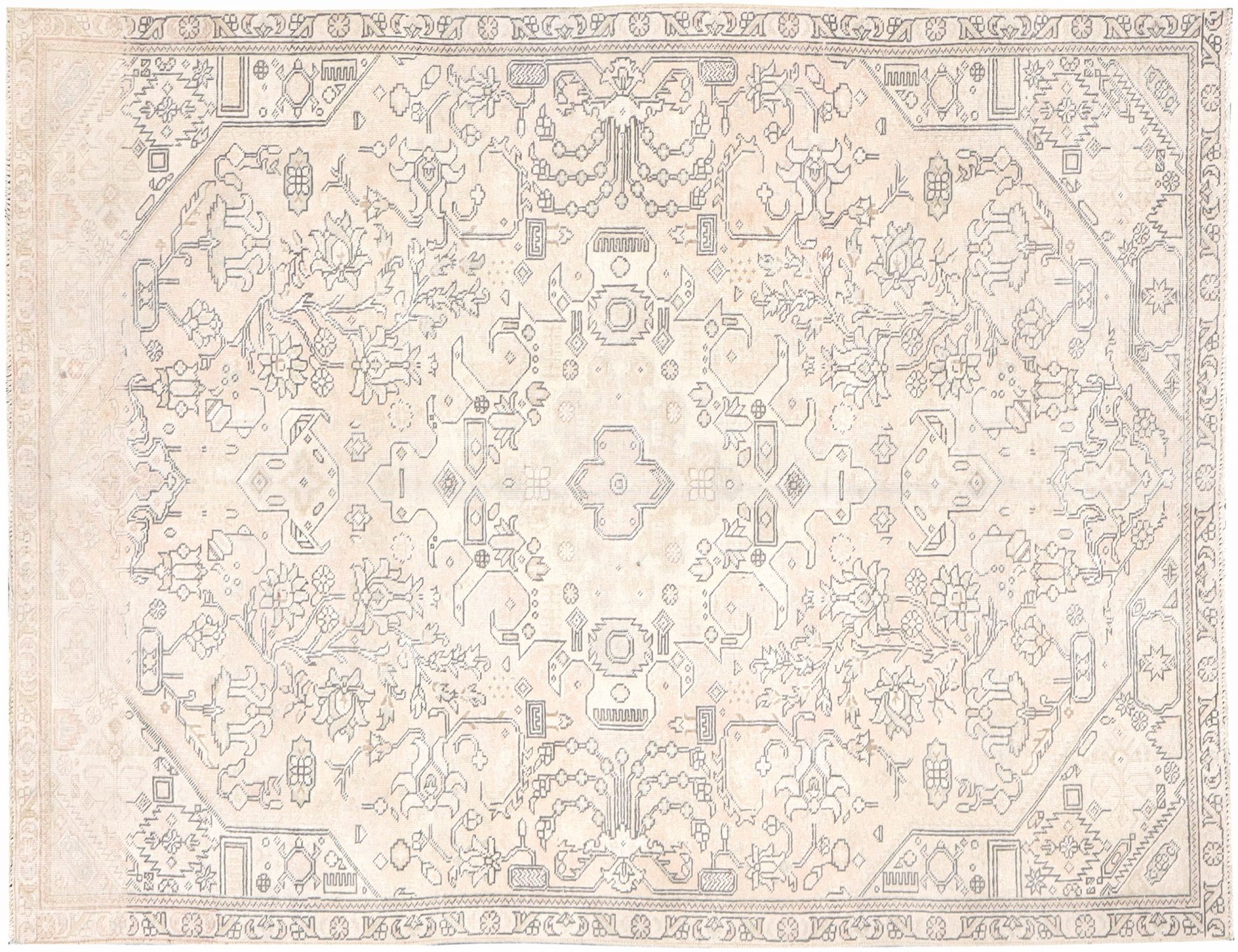 Persischer Vintage Teppich  beige <br/>250 x 145 cm