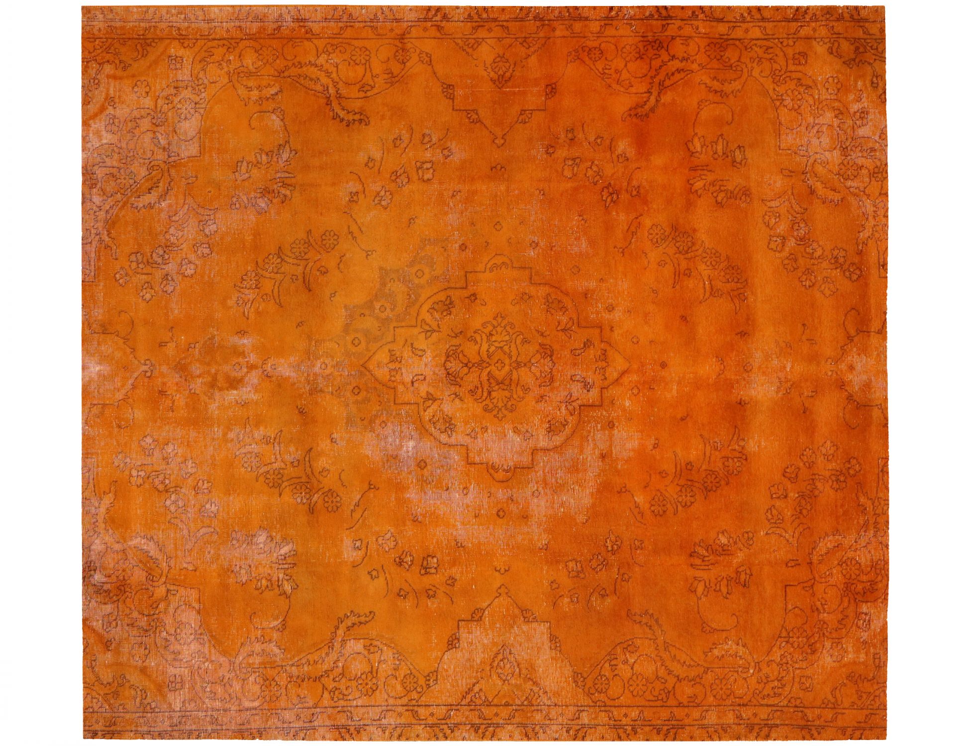 Quadrat  Vintage Teppich  orange <br/>217 x 217 cm