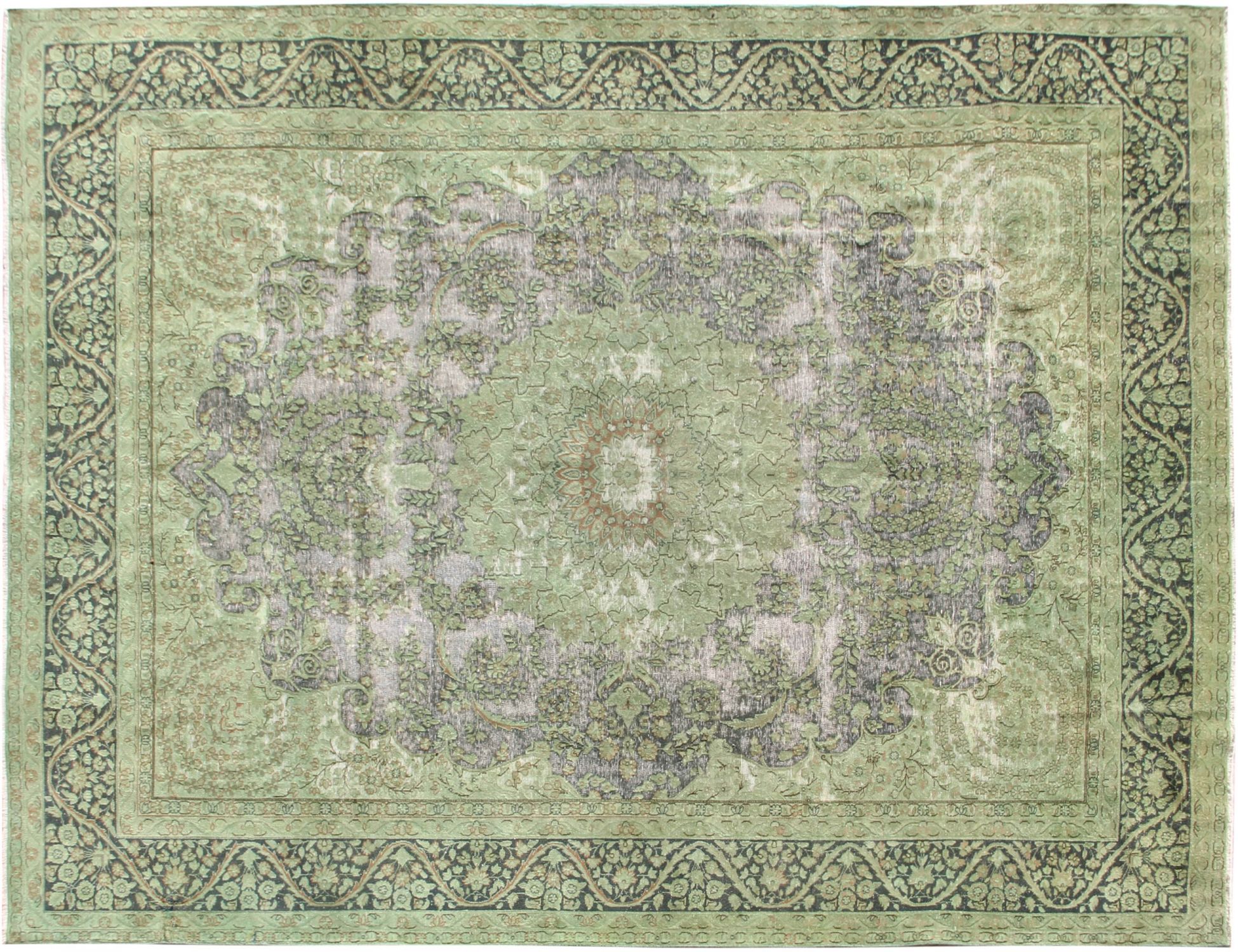 Tappeto vintage persiano  verde <br/>395 x 290 cm