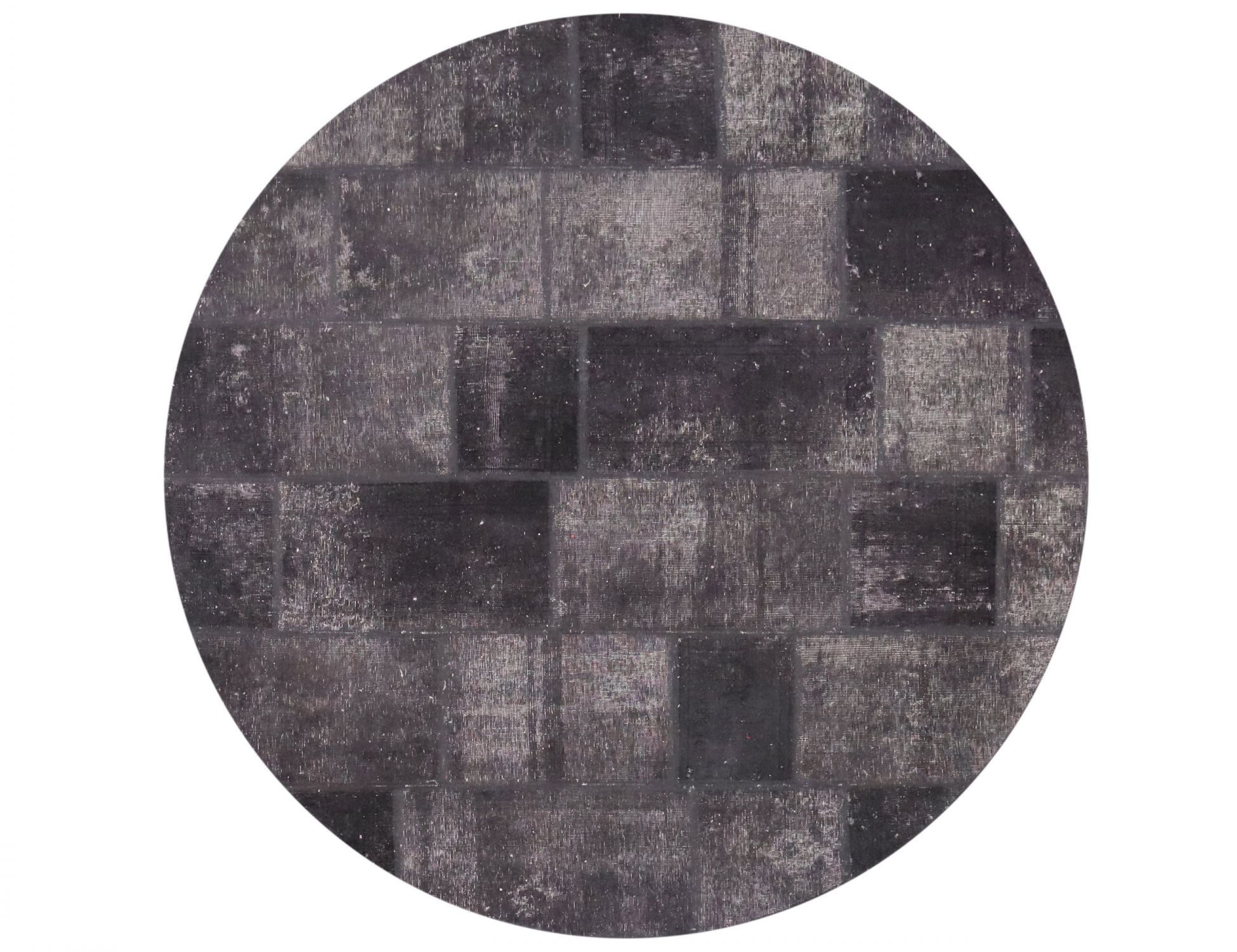 Round  Patchwork Carpet  black <br/>198 x 198 cm