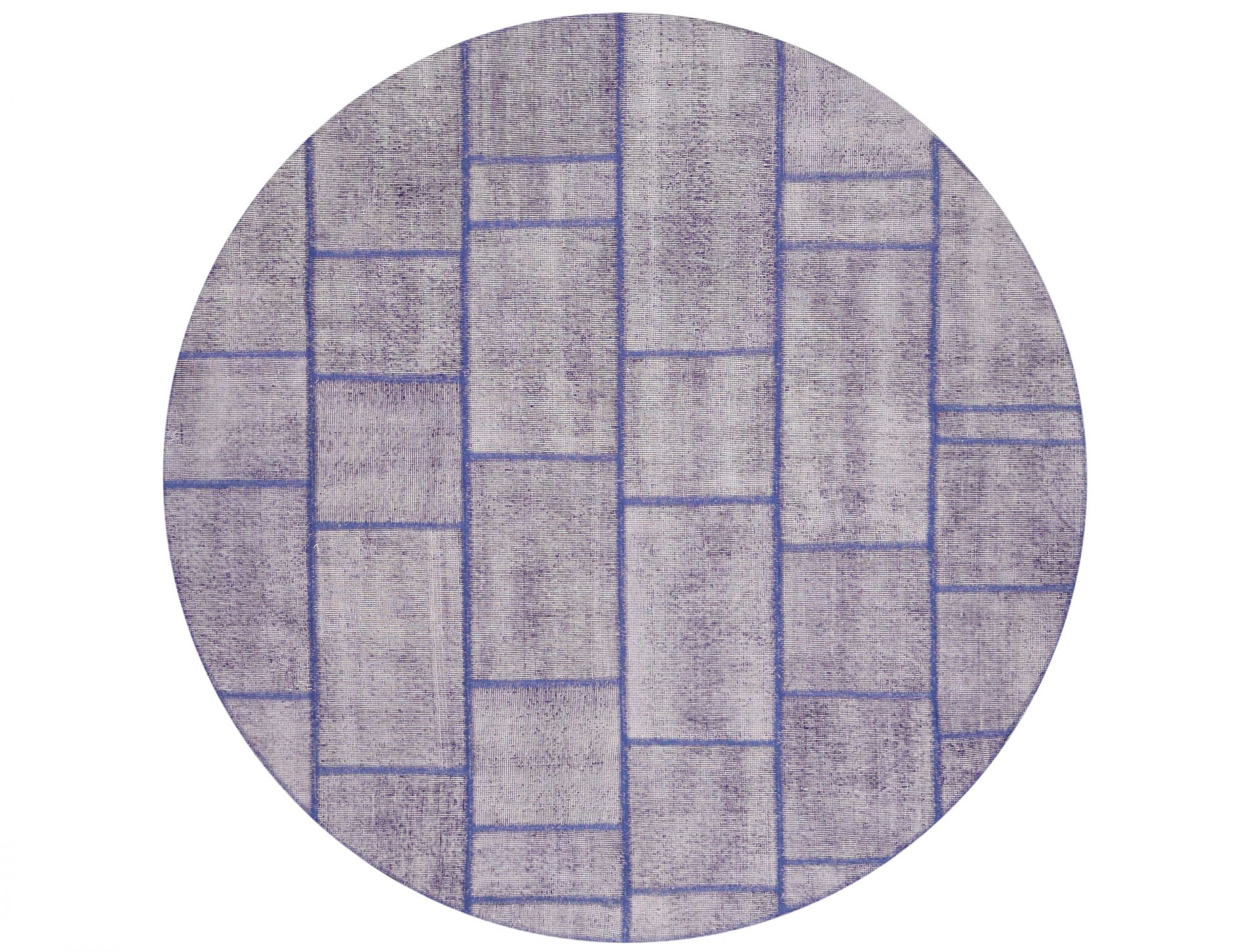 Round  Patchwork Carpet  blue <br/>195 x 195 cm