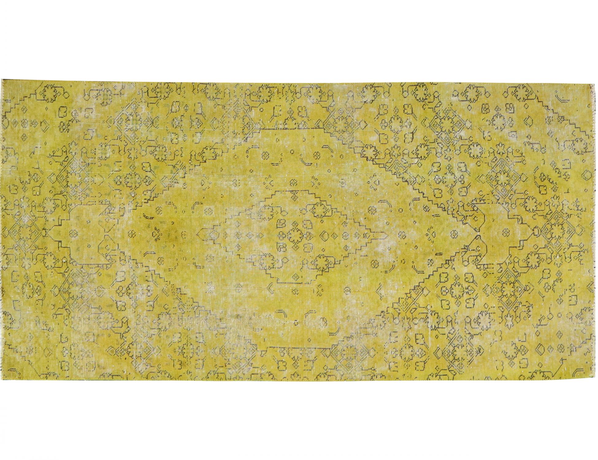 Persisk Vintagetæppe  gul <br/>215 x 109 cm