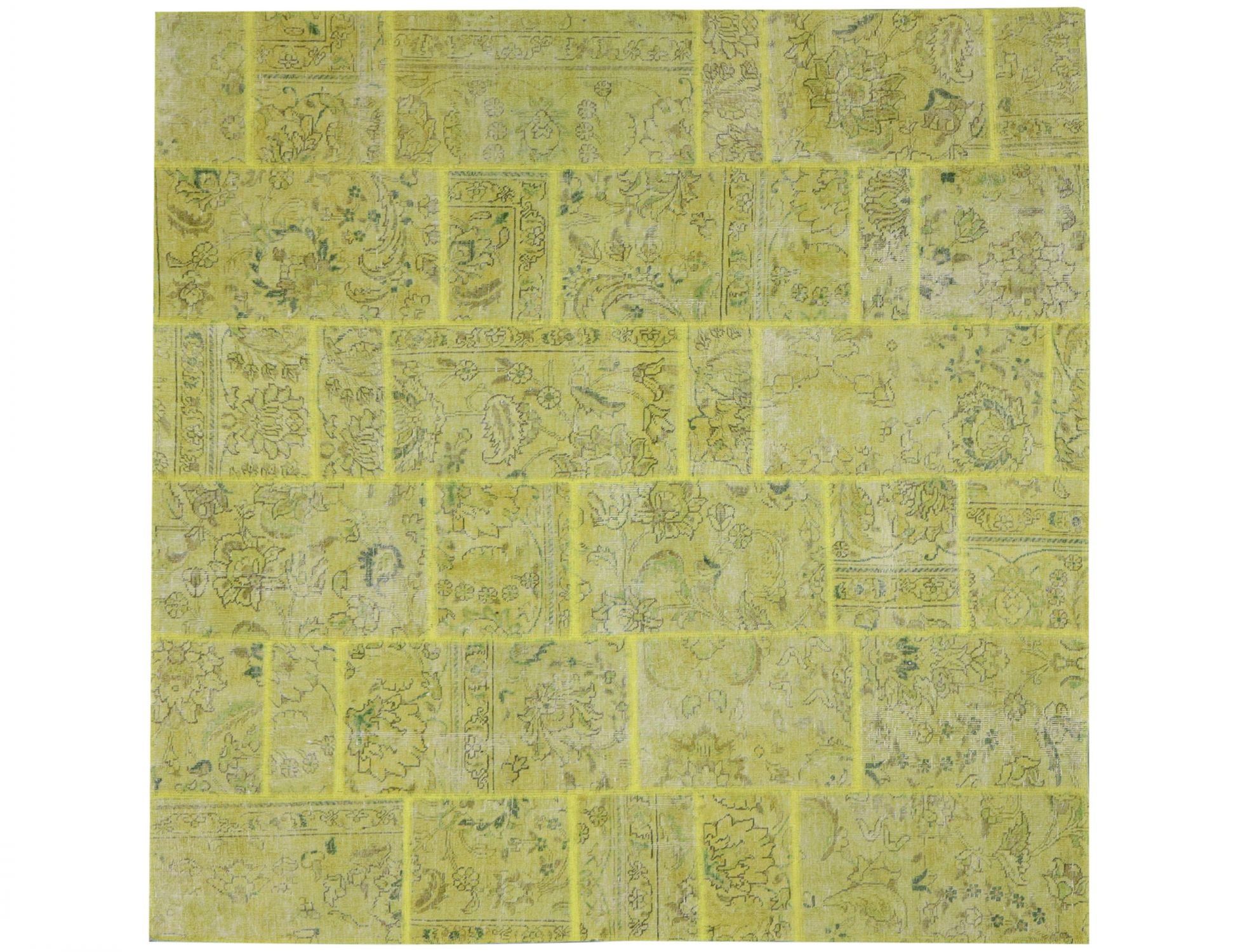 Tappeto Patchwork persiano  giallo <br/>200 x 200 cm