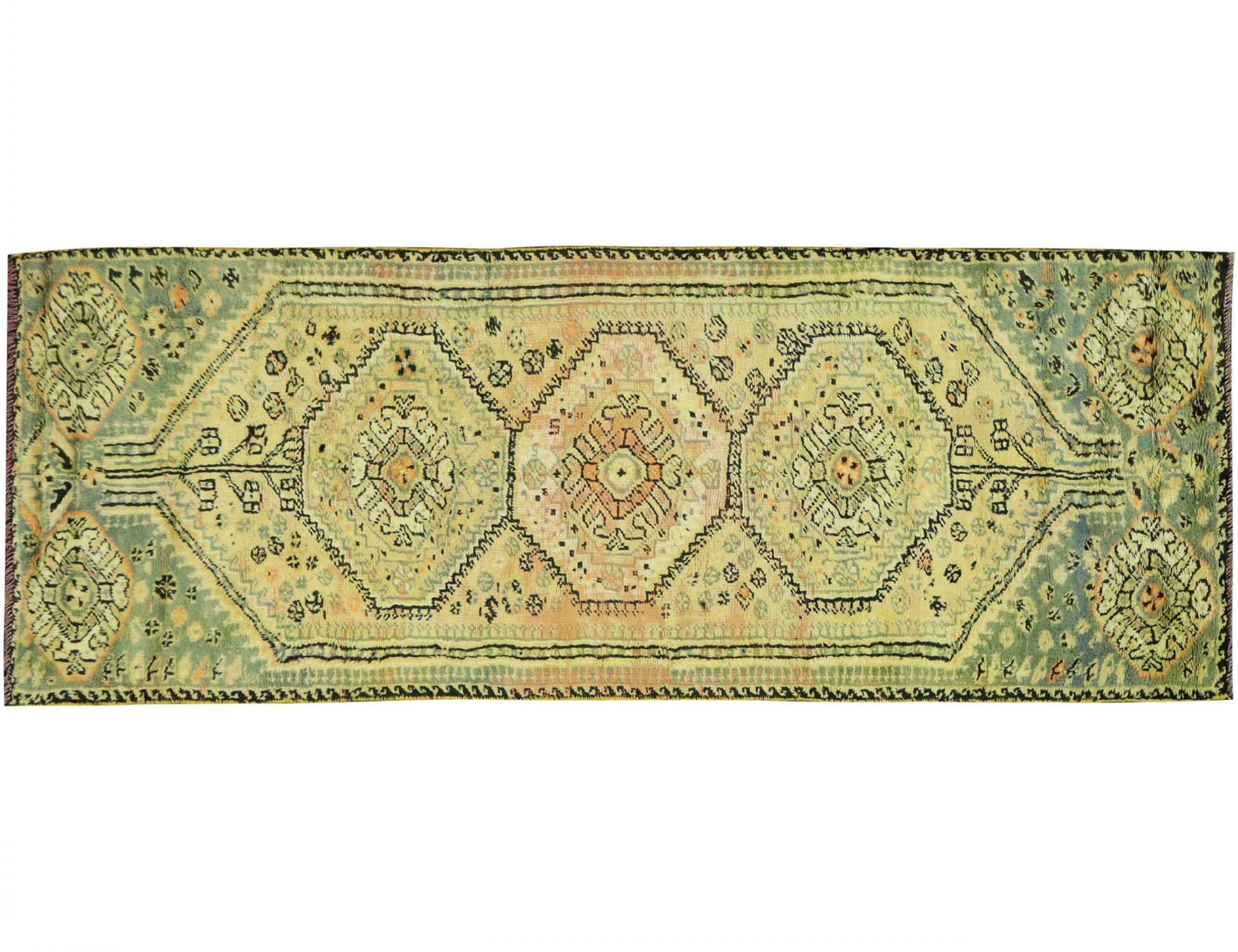 Persisk vintage matta  gul <br/>270 x 100 cm