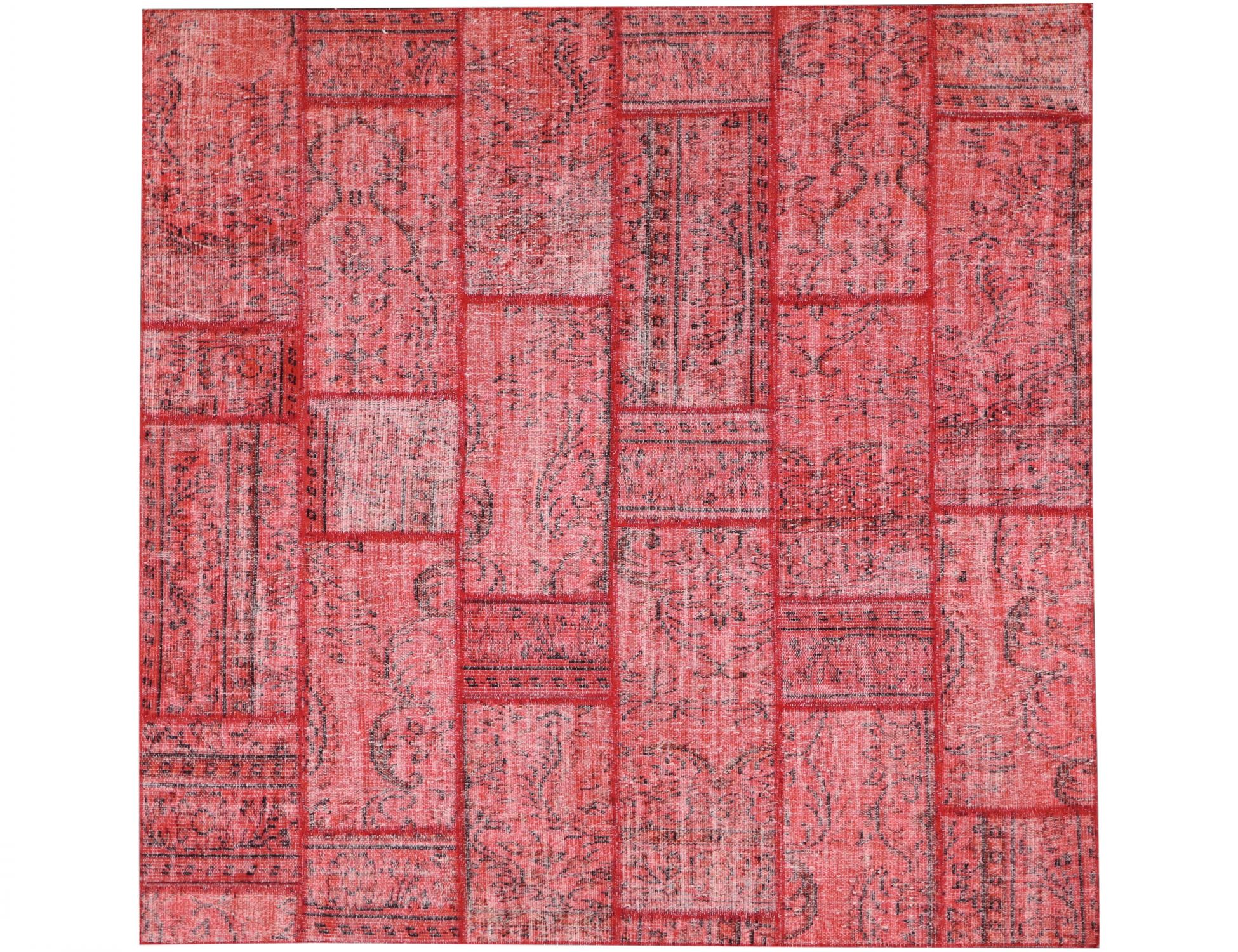 Square  Patchwork Carpet  red  <br/>200 x 200 cm