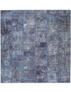 Quadrat  Vintage Teppich  blau <br/>200 x 200 cm