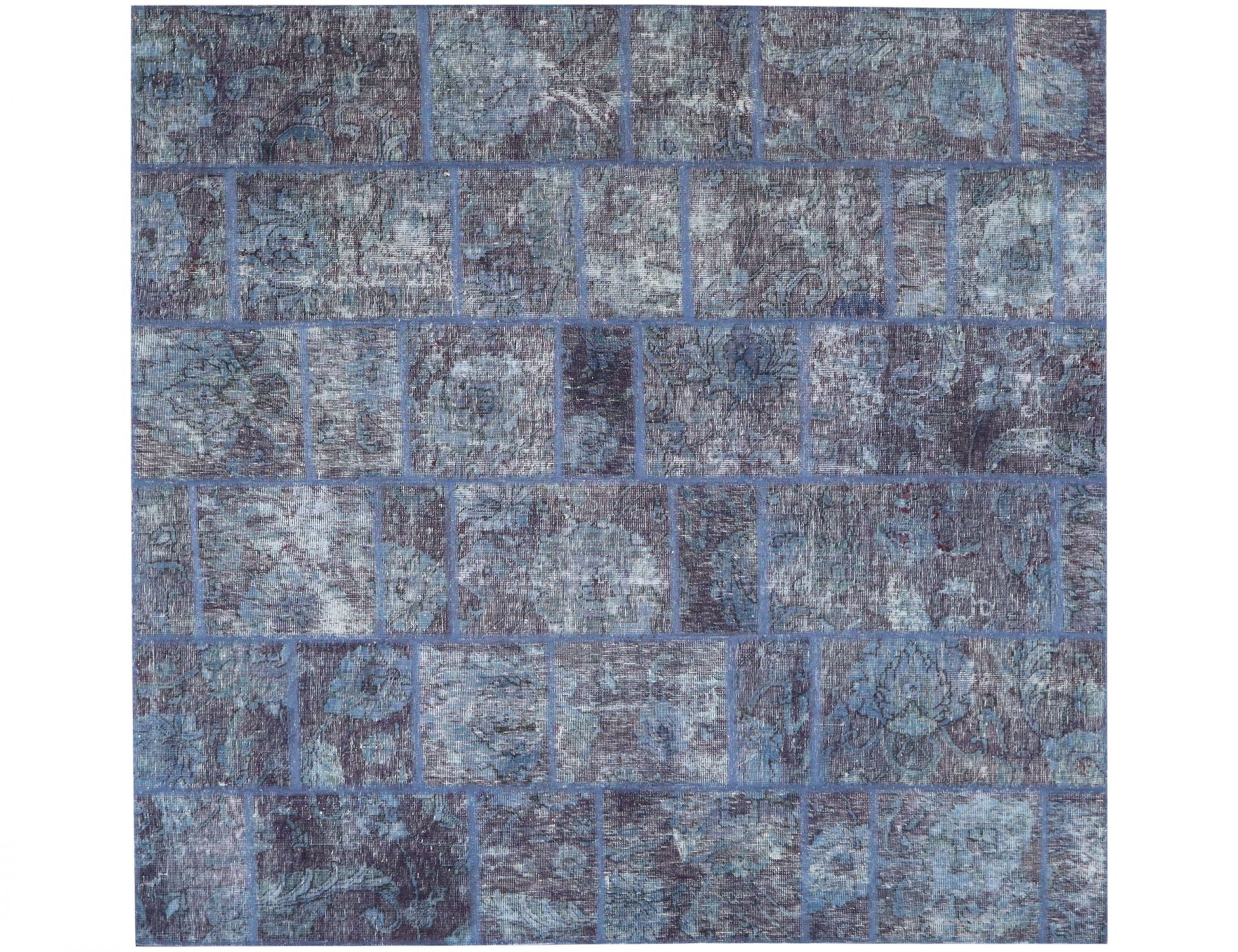 Tappeto Patchwork persiano  blu <br/>200 x 200 cm