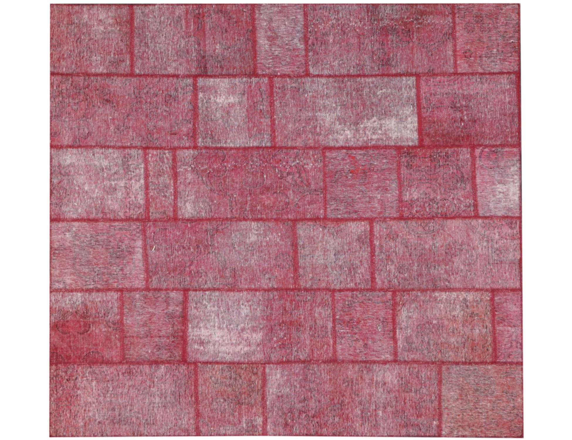 Square  Patchwork Carpet  red  <br/>197 x 197 cm