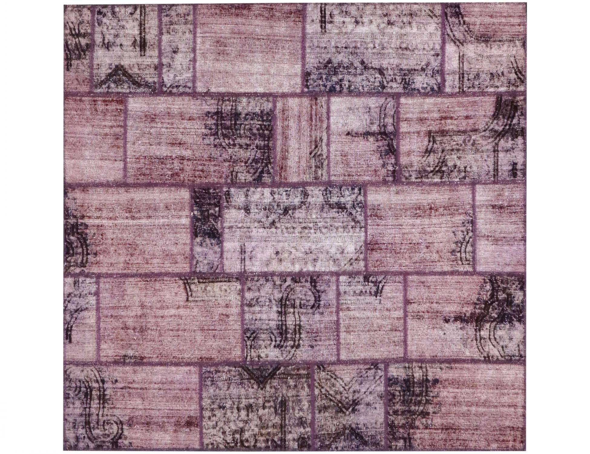 Square  Patchwork Carpet  purple  <br/>203 x 167 cm