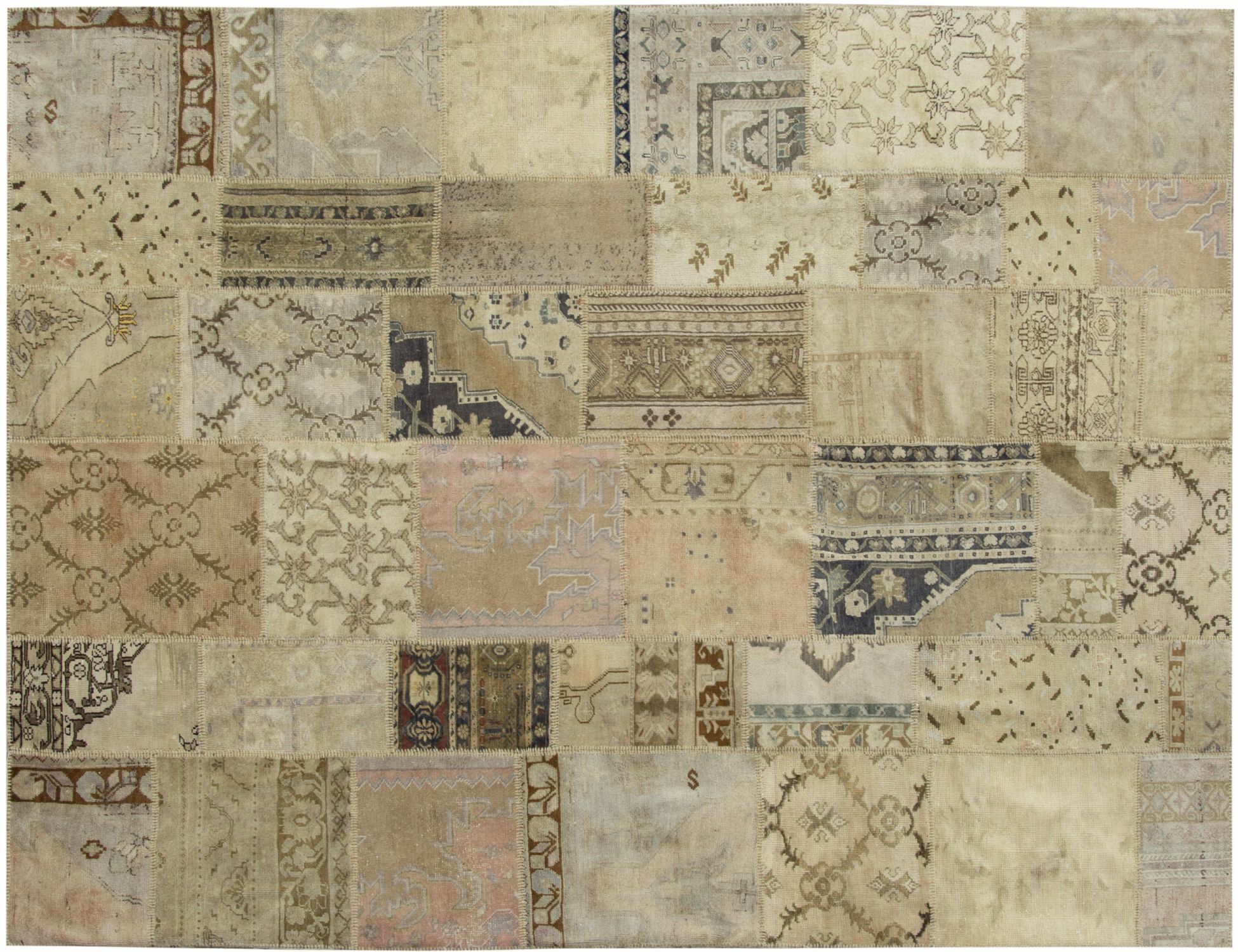 Patchwork Teppich  beige <br/>354 x 254 cm